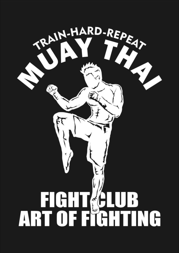 muay thai logotyp t skjorta design vektor