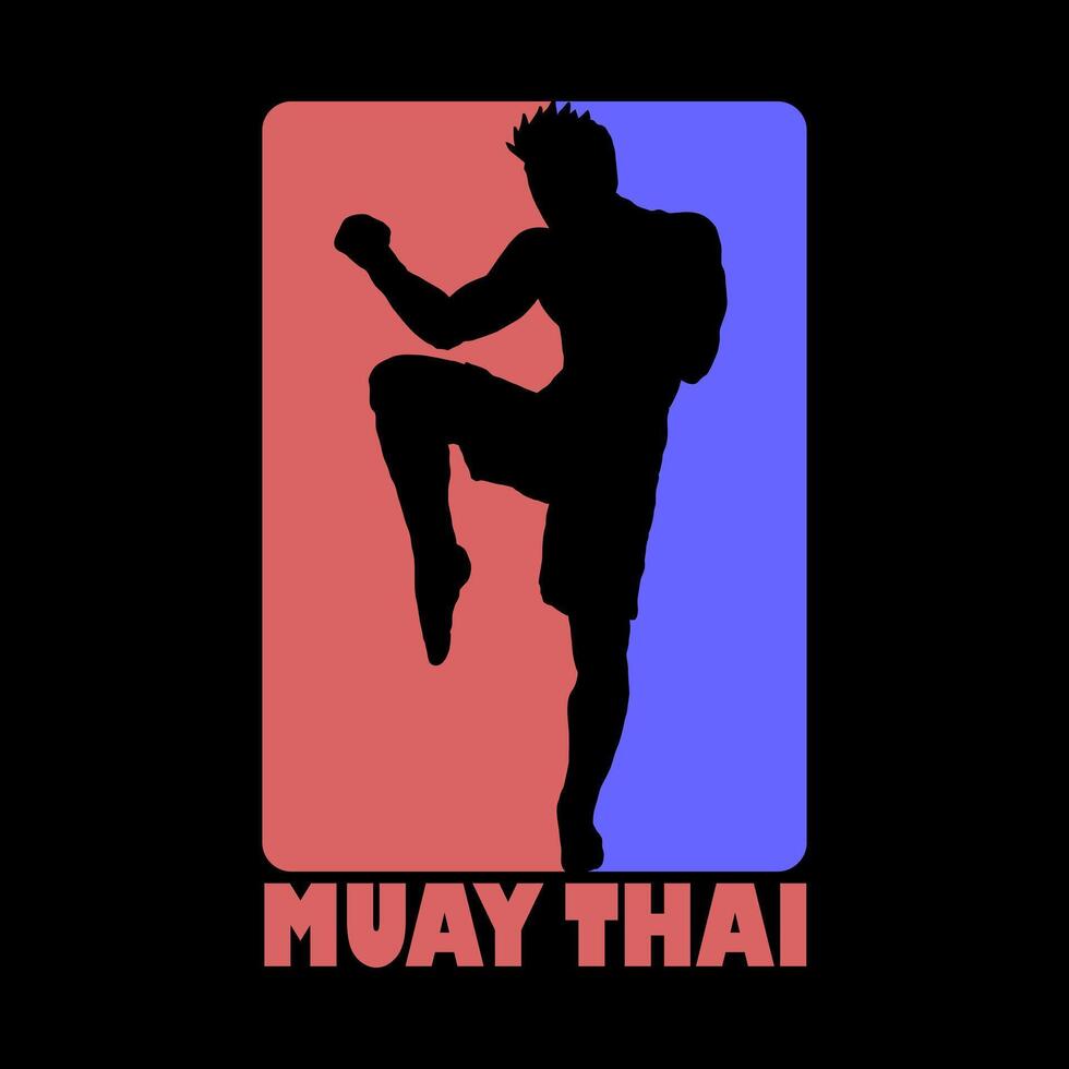 muay thai logotyp t skjorta design vektor