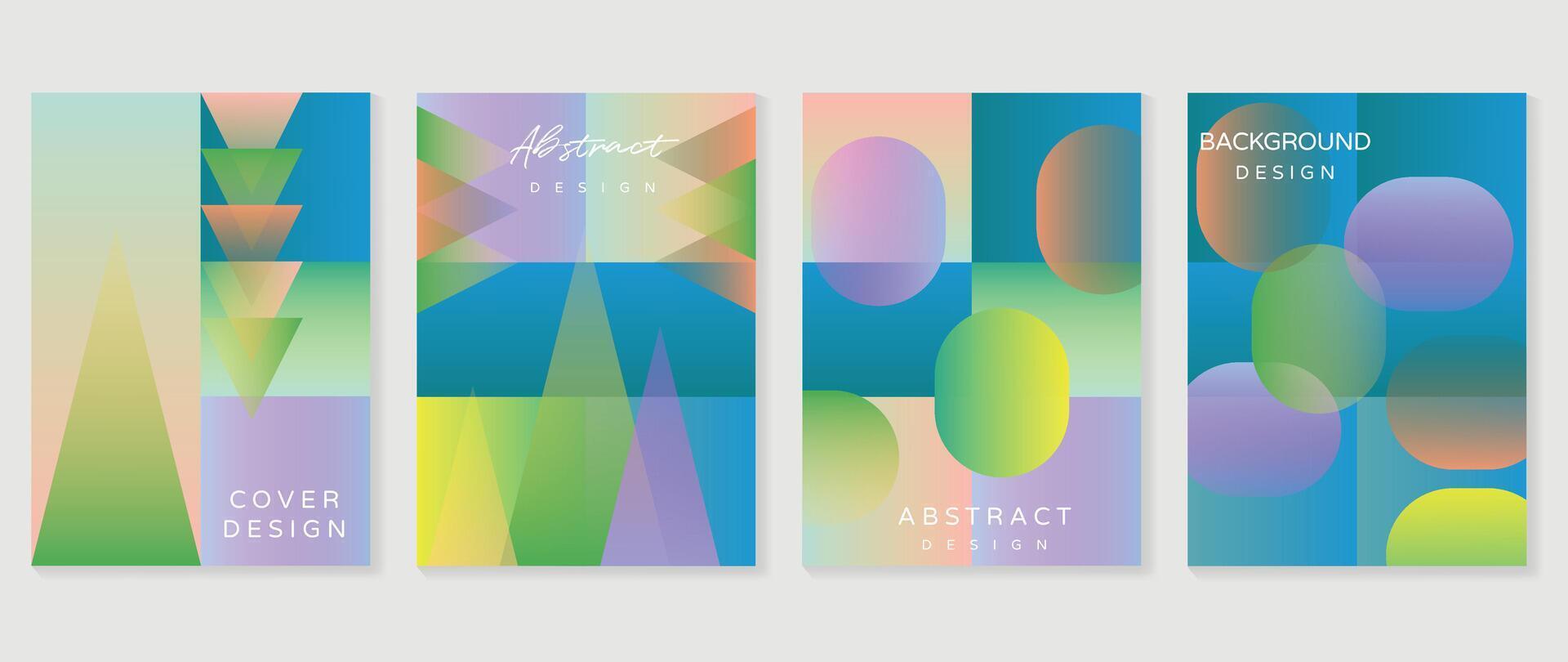 abstrakt Gradient Poster Hintergrund Satz. minimalistisch Stil Startseite Vorlage mit beschwingt Perspektive 3d geometrisch Prisma Formen Sammlung. Ideal Design zum Sozial Medien, Abdeckung, Banner, Flyer. vektor