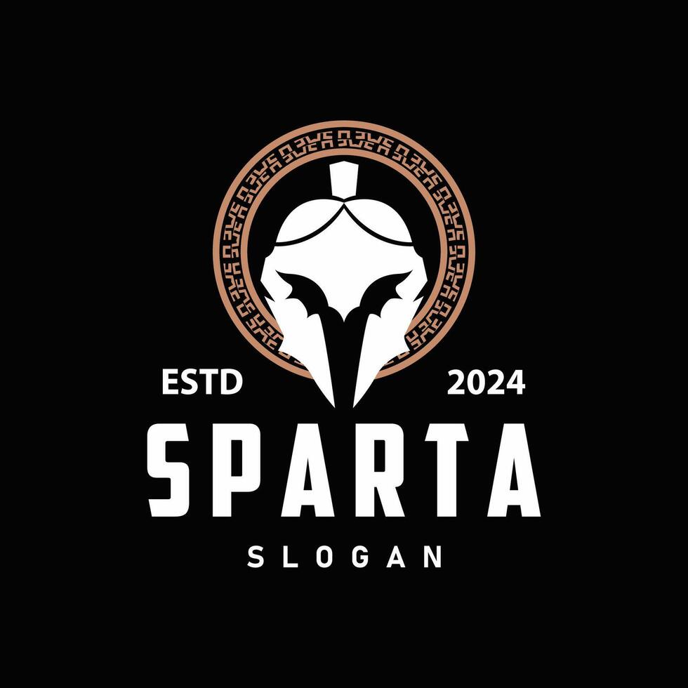 spartanisch Logo, Silhouette Krieger Ritter Soldat griechisch, einfach minimalistisch elegant Produkt Marke Design vektor