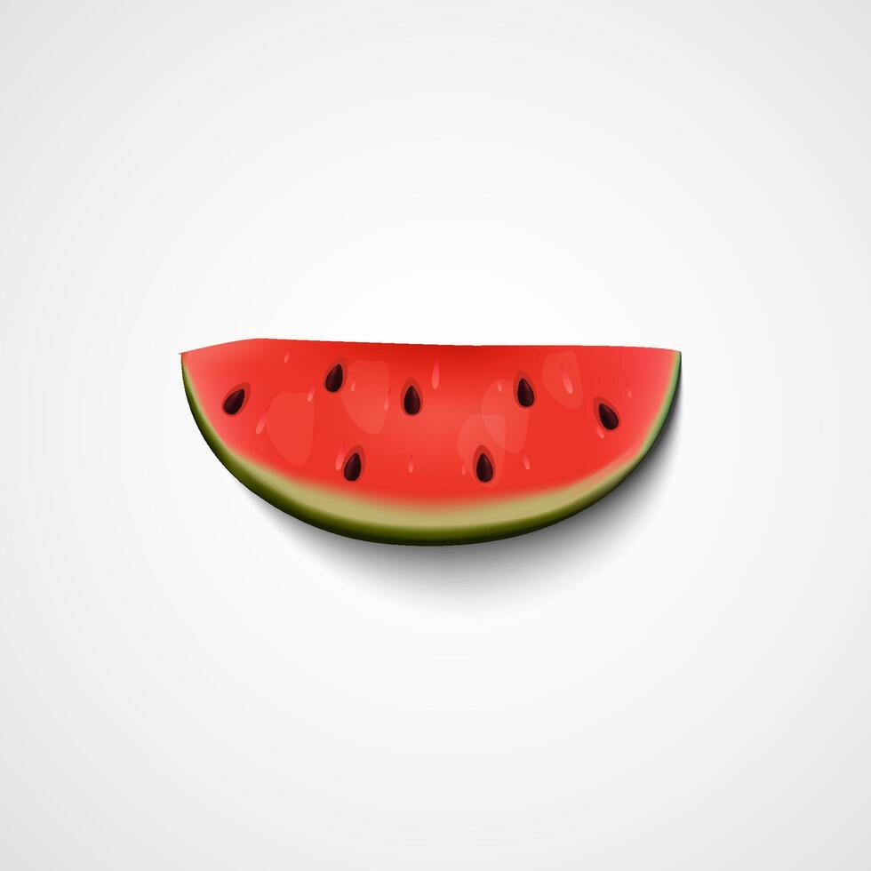 ein Scheibe von Wassermelone auf ein Weiß Hintergrund vektor