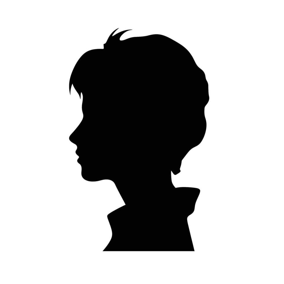 Kind Profil Silhouette mit stachelig Haar vektor