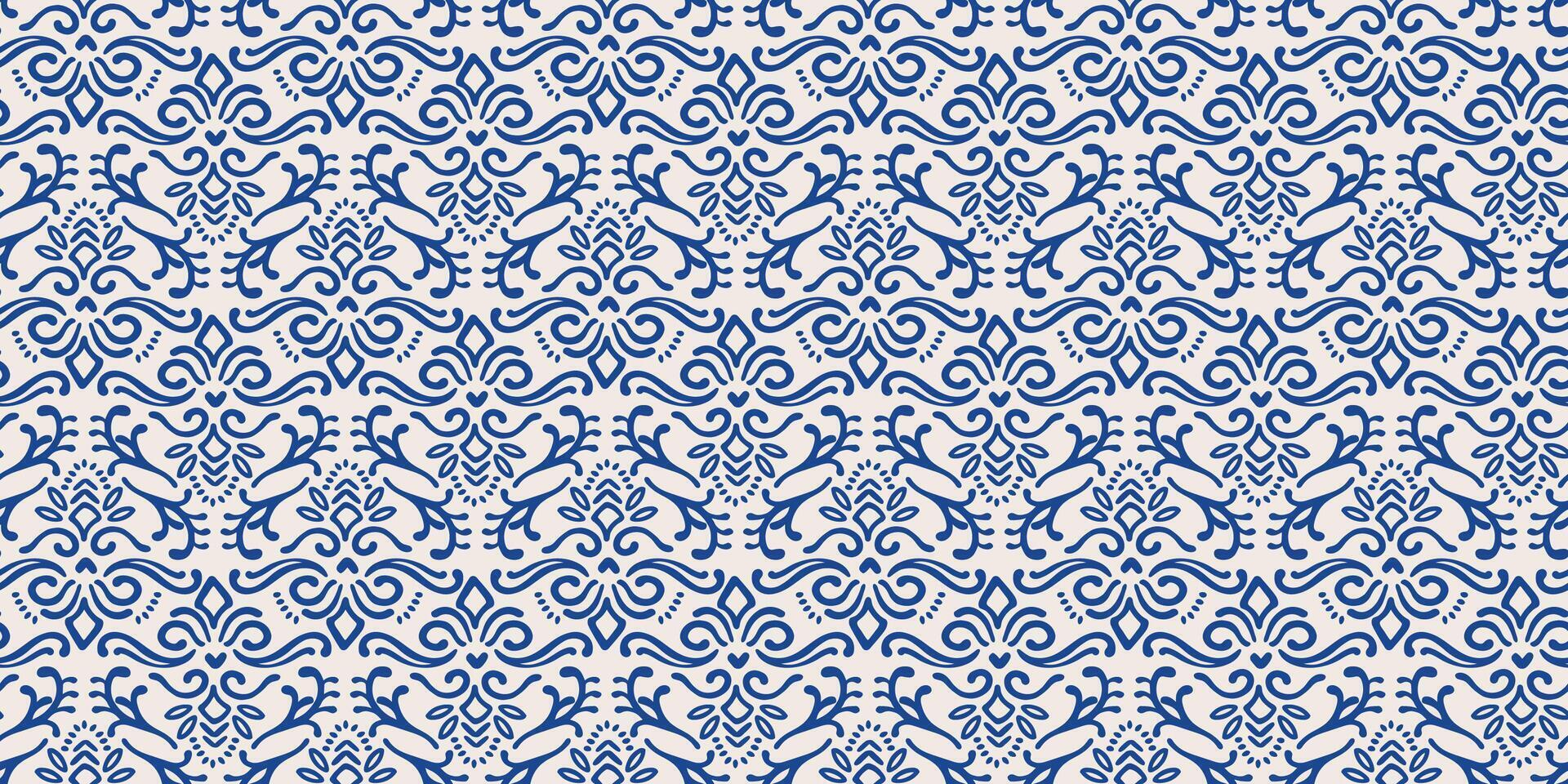 ethnisch Blau nahtlos Muster mit Pflanze und geometrisch Elemente. modern abstrakt Design zum Papier, Abdeckung, Stoff, Innere Dekor und andere verwenden vektor