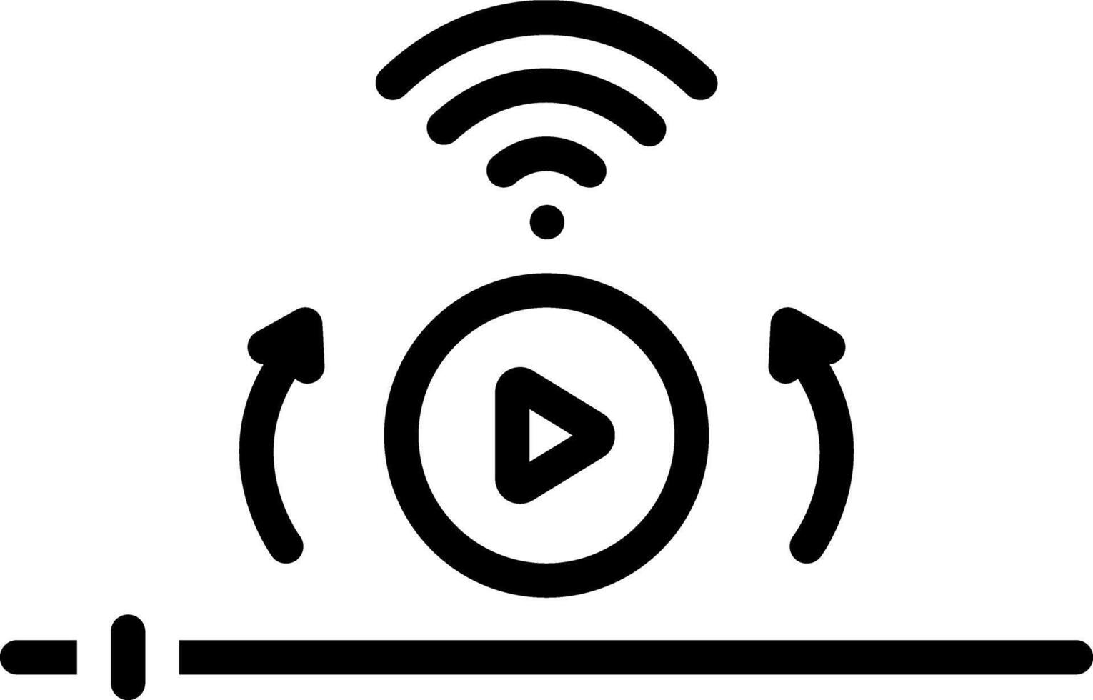 schwarz Linie Symbol zum Streaming vektor