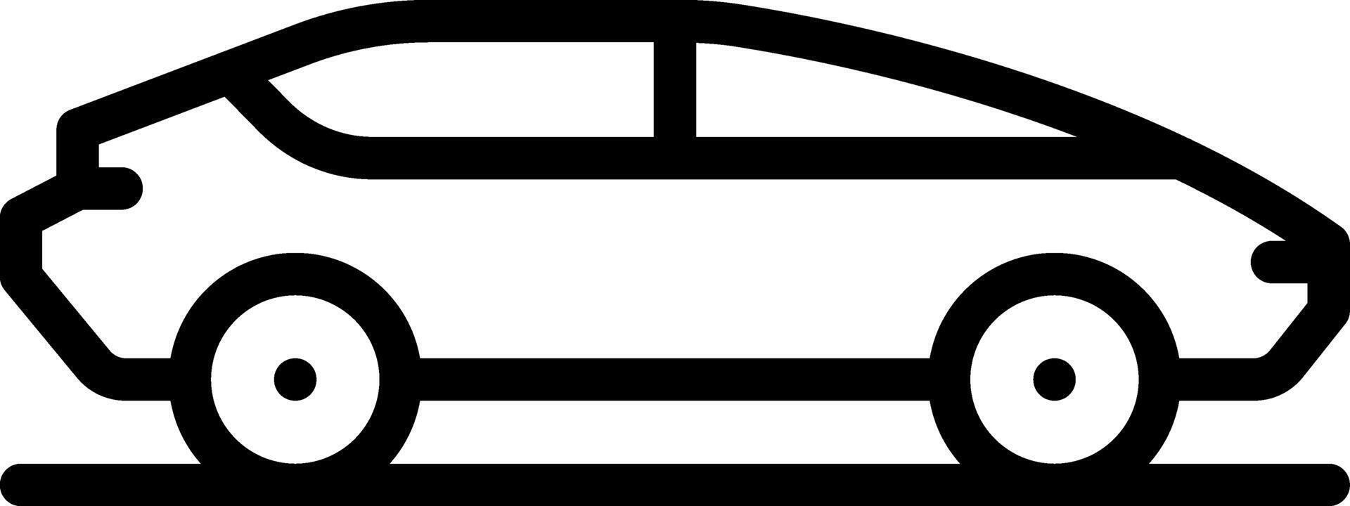 svart linje ikon för bil vektor