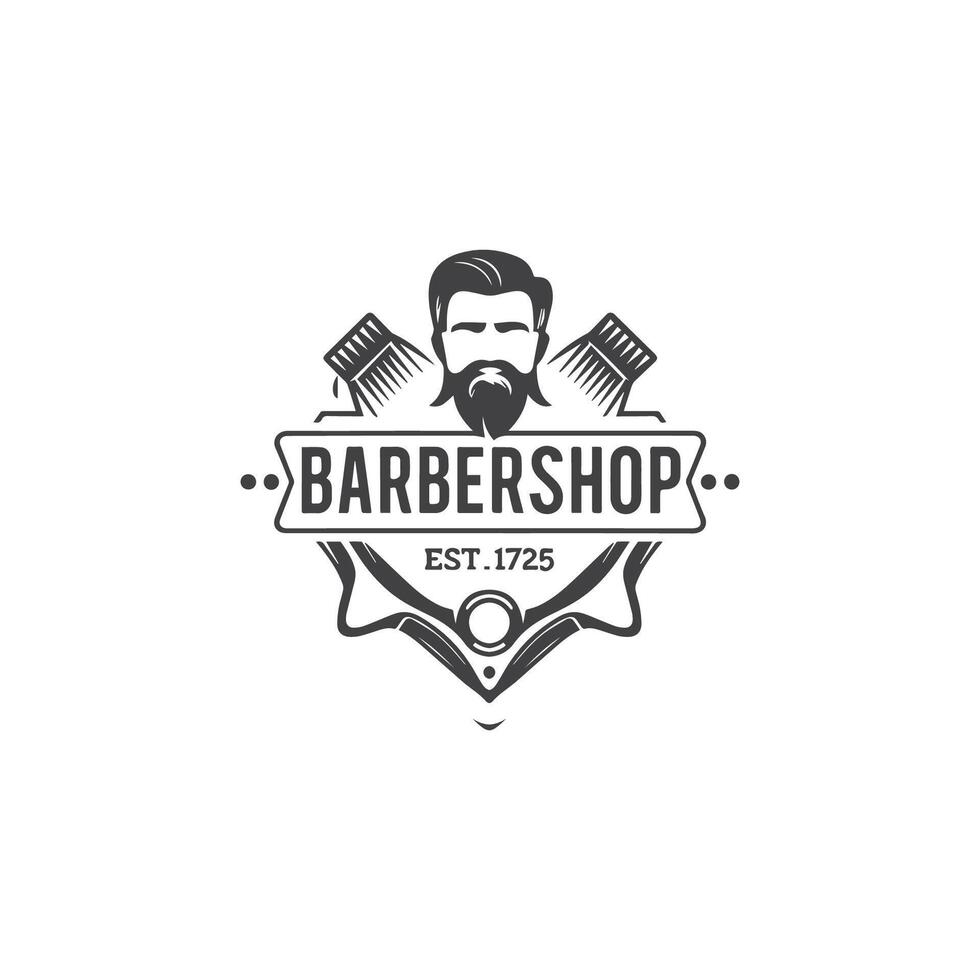 retro Friseur Logo Design vektor