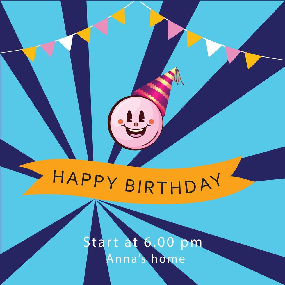 glücklich Geburtstag mit Emoji Gesicht vektor