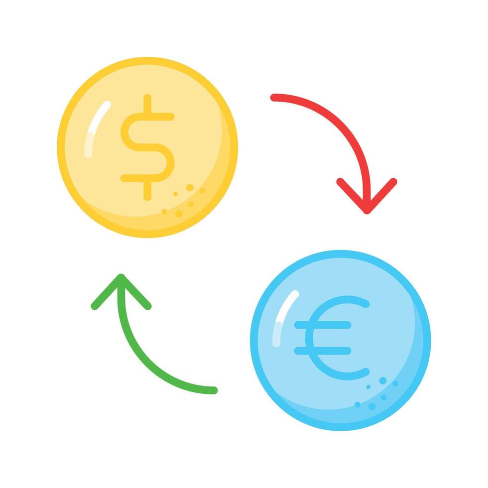 valuta med pil betecknar pengar utbyta , valuta omvandlare ikon vektor