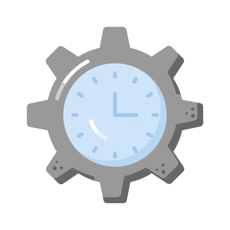 Uhr Innerhalb Ausrüstung zeigen Konzept von Zeit Management, hoch Qualität Grafik vektor
