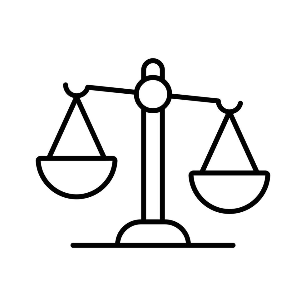 modisch Symbol von Balance Rahmen im editierbar eben Stil, Geschäft Gesetz Symbol vektor