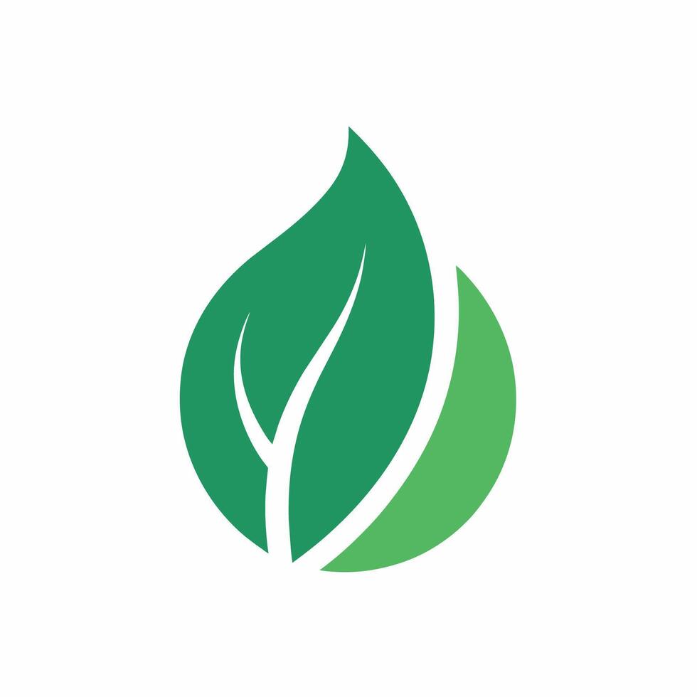 en minimalistisk grön blad logotyp visas på en rena vit bakgrund, en minimalistisk logotyp terar en enda blad och rena, sans serif text vektor
