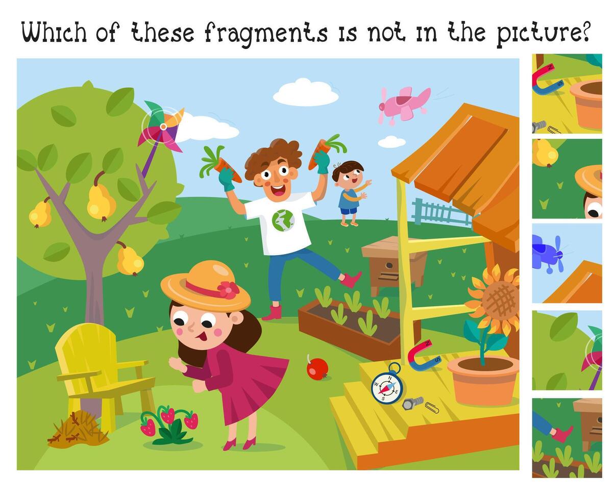 pussel spel för ungar. tecknad serie illustration. scen för design. illustration. vektor