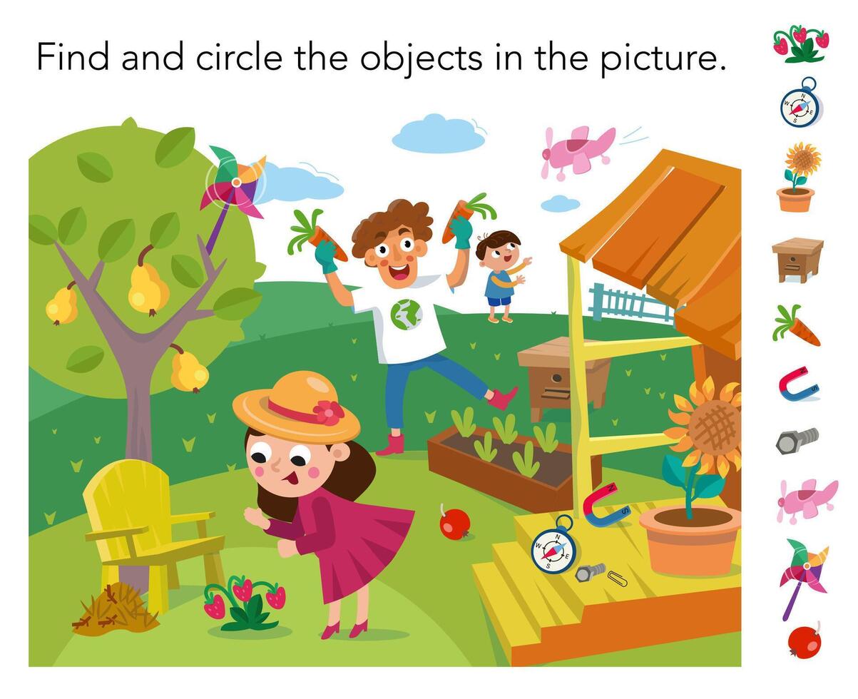 Puzzle Spiel zum Kinder. Karikatur Illustration. Szene zum Design. Illustration. vektor