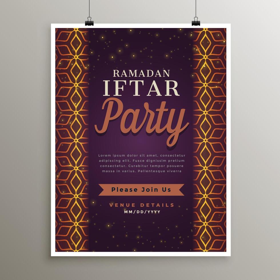 iftar Party Essen Einladung Vorlage Design vektor