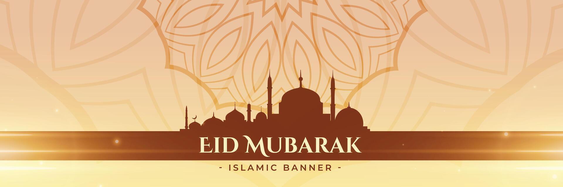 eid Festival Anbetung Moschee Design Banner vektor