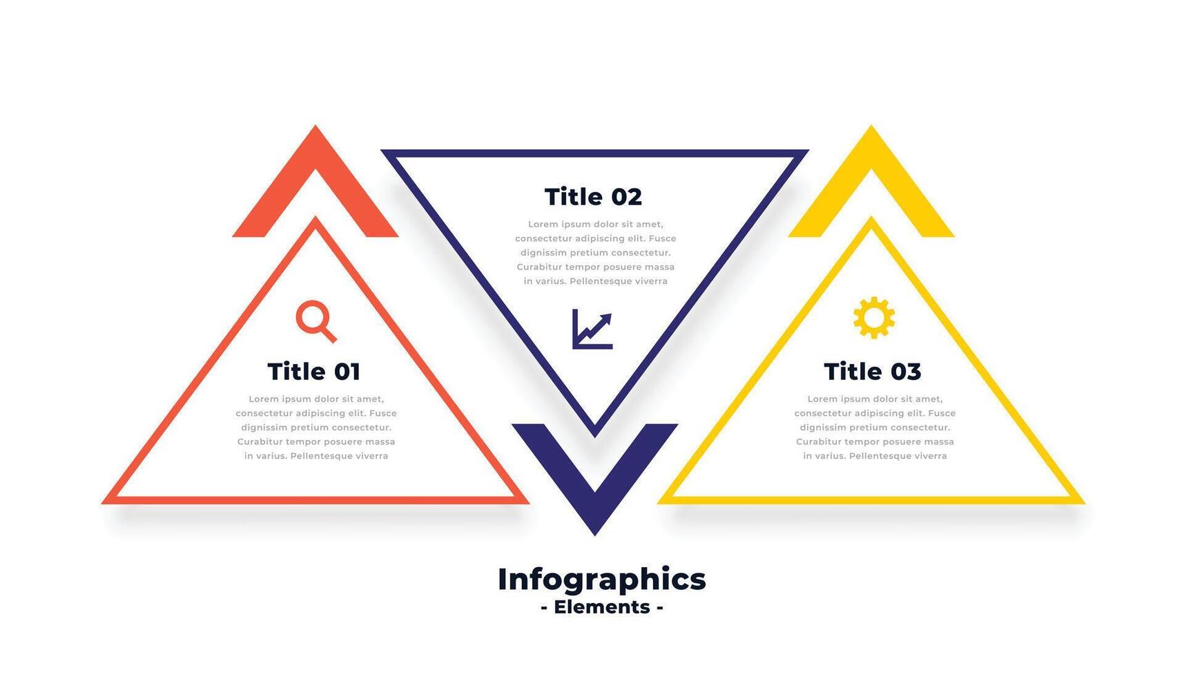 triangel form tre steg infographics mall design vektor