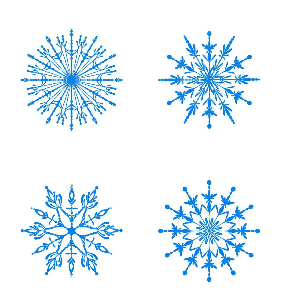 Schneeflocke-Icon-Set. isoliert auf weißem Hintergrund. Winterdekor. vektor