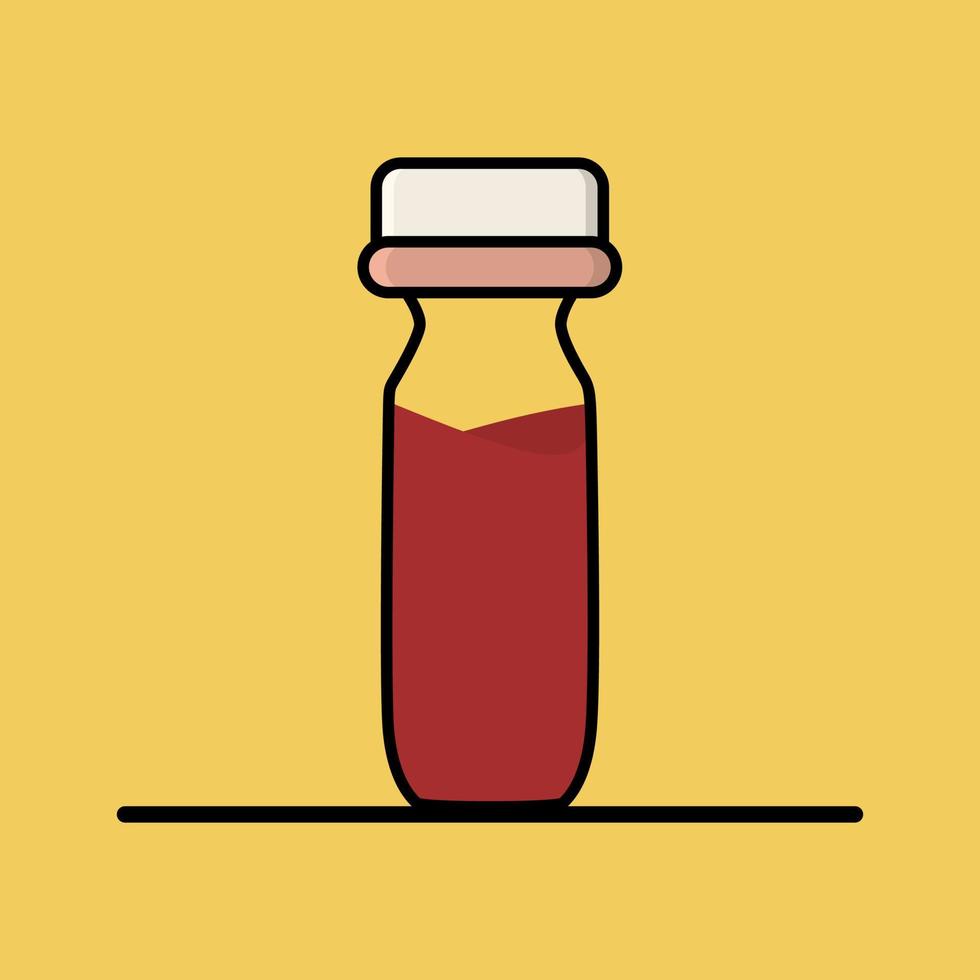 Parfümflasche Abbildung flach. Parfüm-Flasche-Symbol. Parfümflasche auf gelbem Hintergrund isoliert vektor
