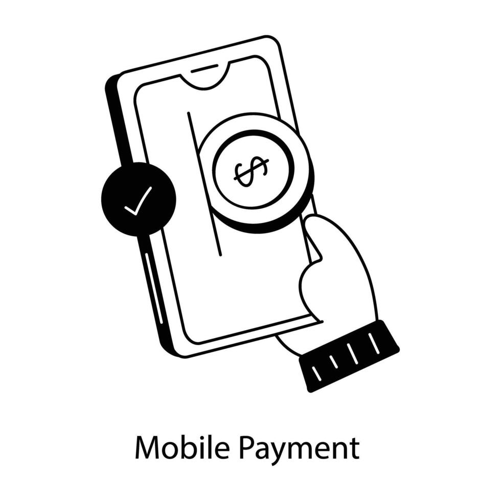 trendig mobil betalning vektor