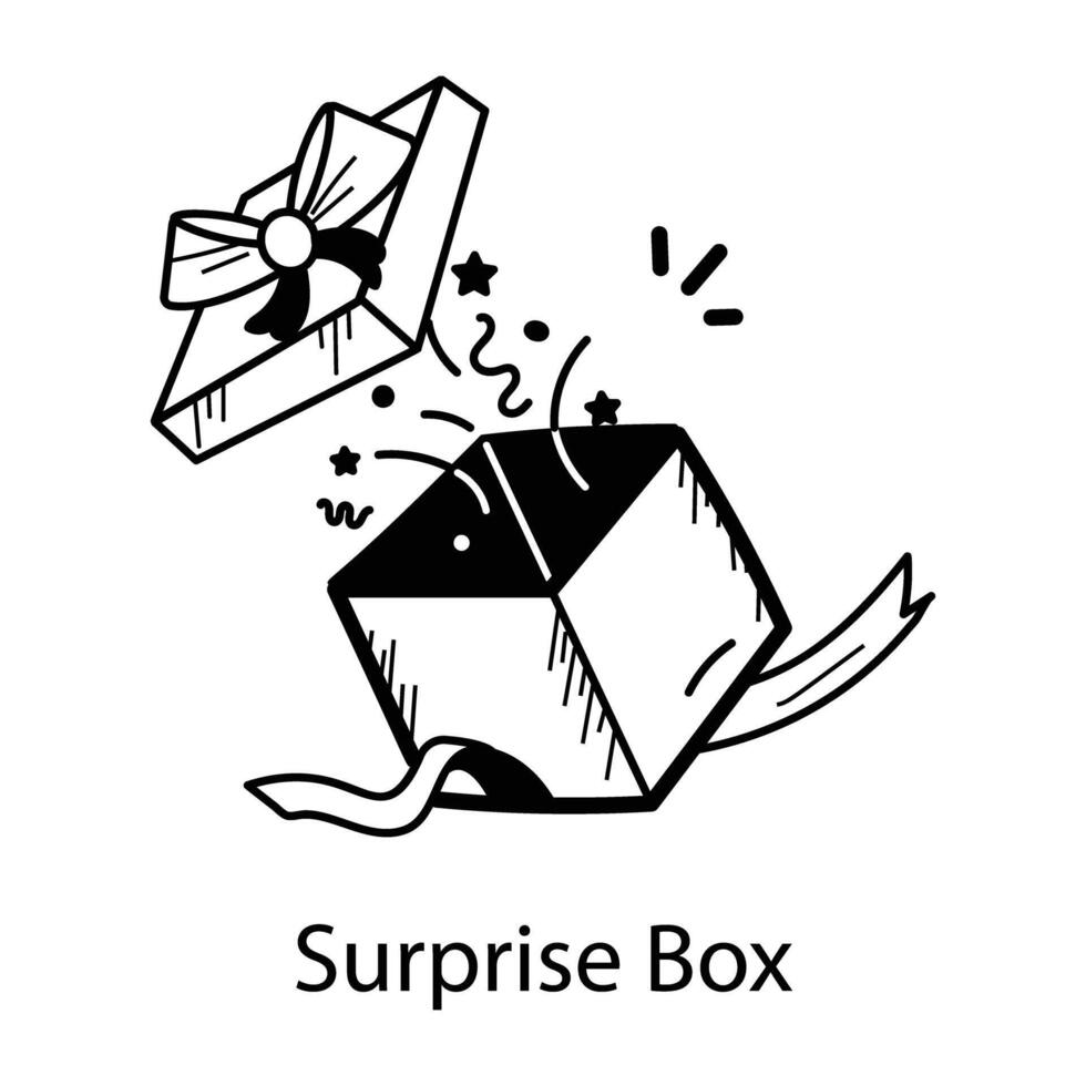 trendig överraskning låda vektor