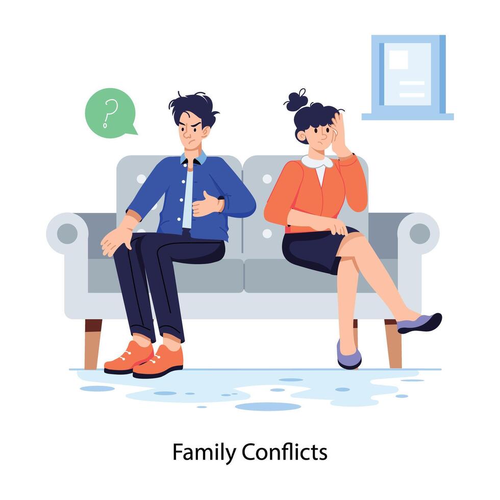 modisch Familie Konflikte vektor