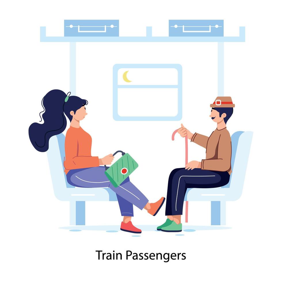 trendig tåg passagerare vektor