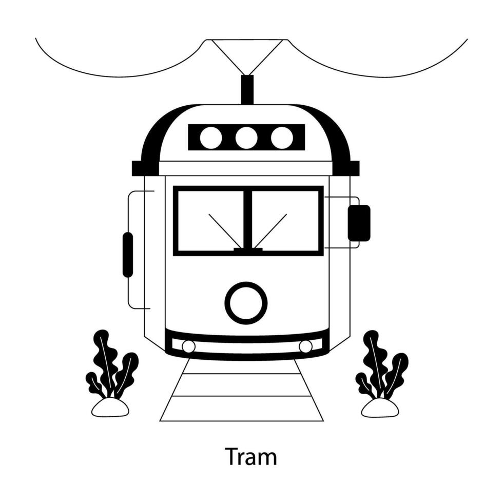 trendige Straßenbahnkonzepte vektor