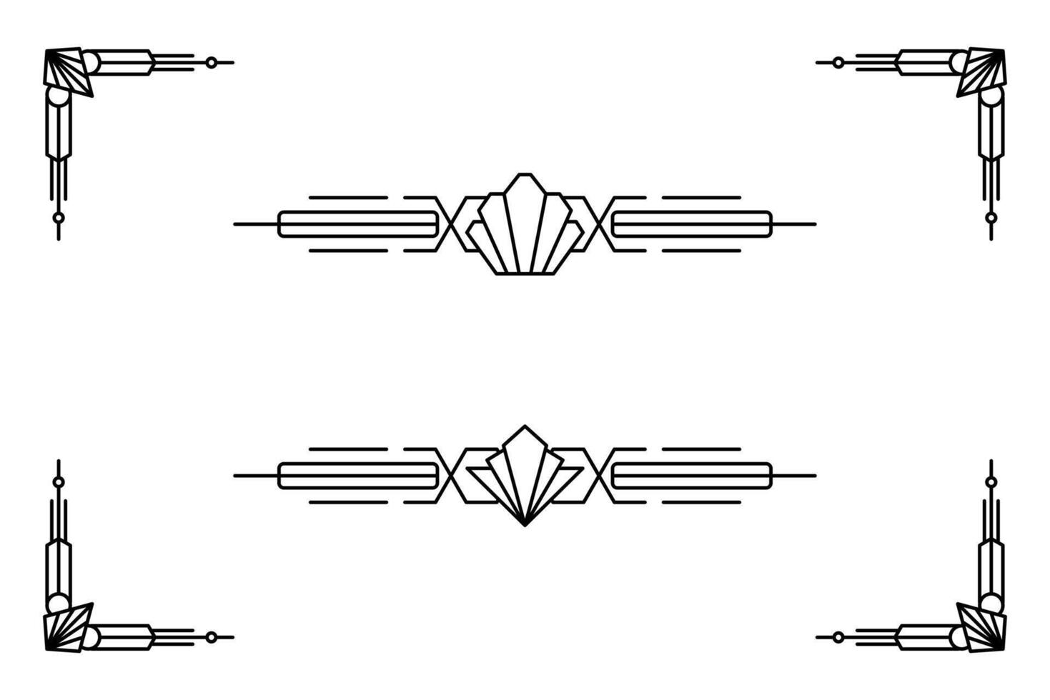 konst deco linje gräns. modern arabicum guld ramar, dekorativ rader gränser och geometrisk gyllene märka ram design element vektor