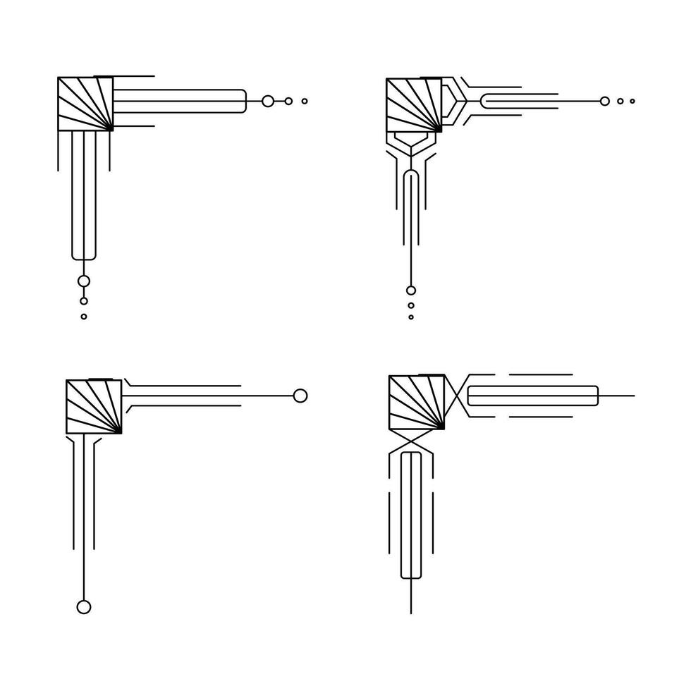 konst deco linje gräns. modern arabicum guld ramar, dekorativ rader gränser och geometrisk gyllene märka ram design element vektor