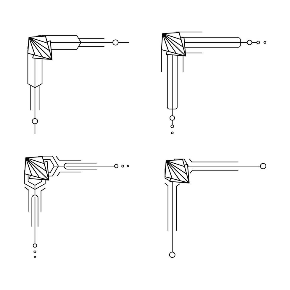 konst deco linje gräns. modern arabicum guld ramar, dekorativ rader gränser och geometrisk gyllene märka ram design element vektor