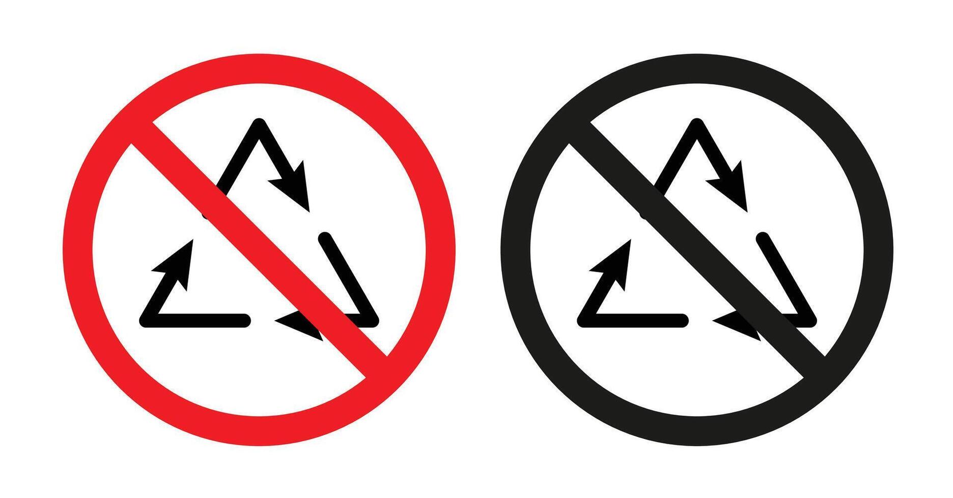recyceln Verbot Zeichen einstellen vektor