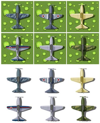 Olika utformningar av militära flygplan vektor