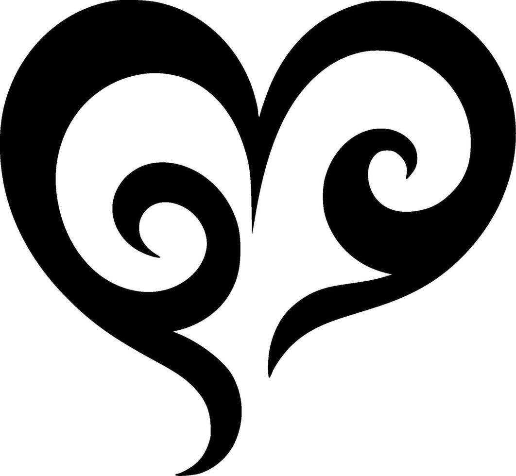 Herz - - minimalistisch und eben Logo - - Illustration vektor