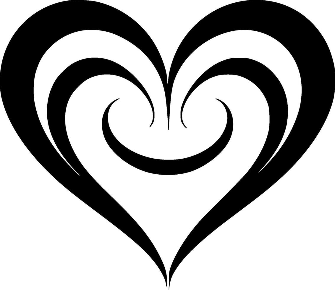 Herz - - schwarz und Weiß isoliert Symbol - - Illustration vektor