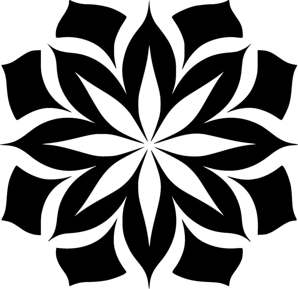 mandala - svart och vit isolerat ikon - illustration vektor