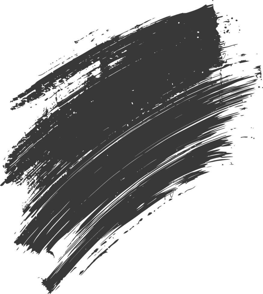 Silhouette Bürste Schlaganfall Linie schwarz Farbe nur vektor