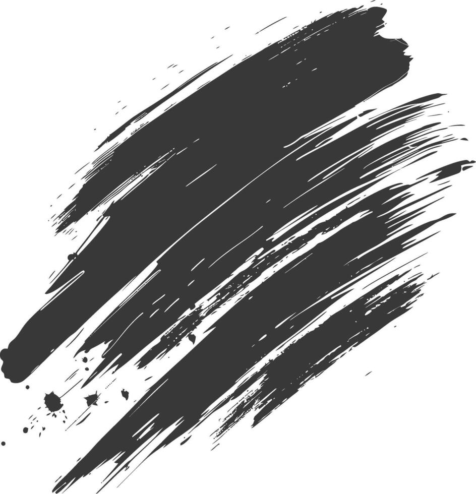 Silhouette Bürste Schlaganfall Linie schwarz Farbe nur vektor