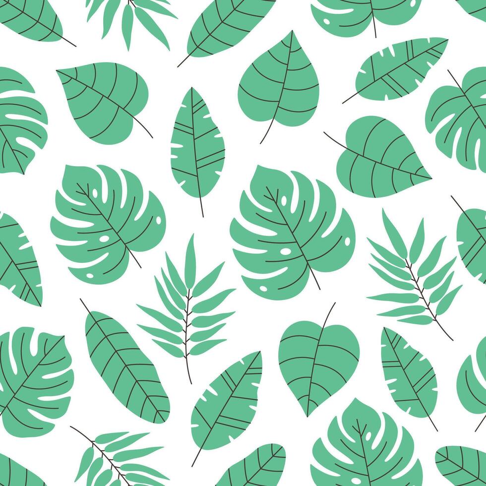 nahtlos Muster mit tropisch Blätter. nahtlos Muster zum Hintergrund, Textil, Stoff, Verpackung Papier vektor