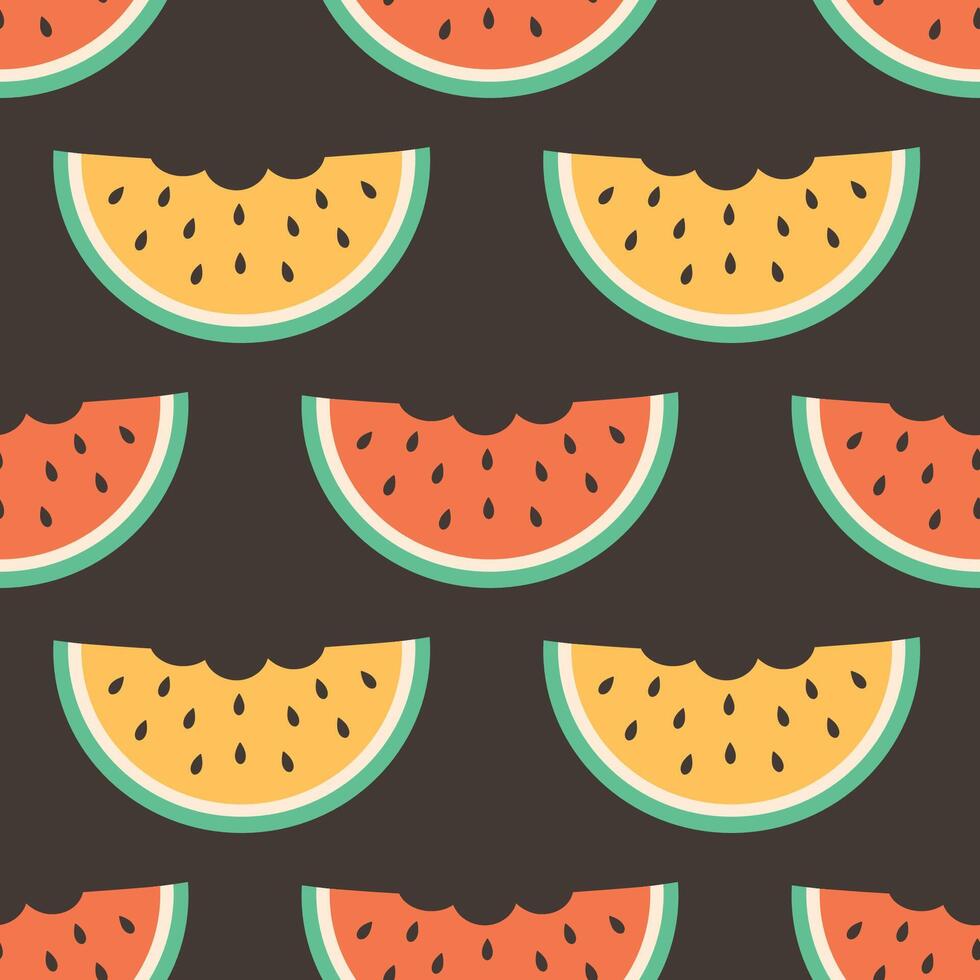 nahtlos Muster mit süß Wassermelone Scheiben. Früchte nahtlos Muster. vektor