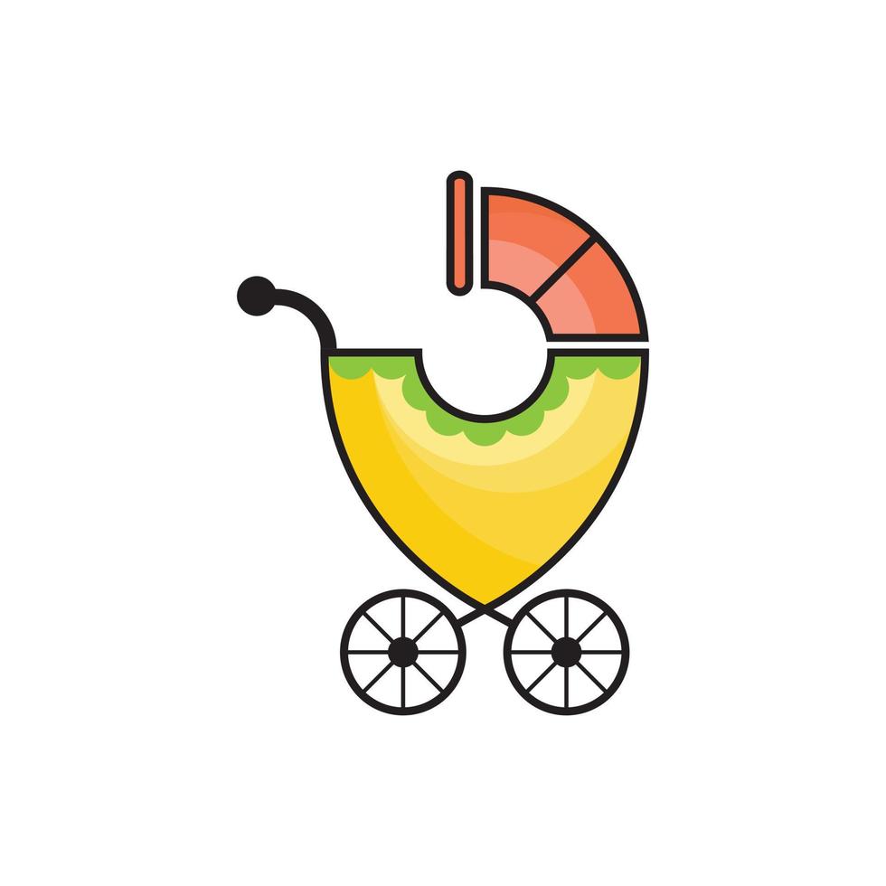 stift barnvagn logotyp vektor
