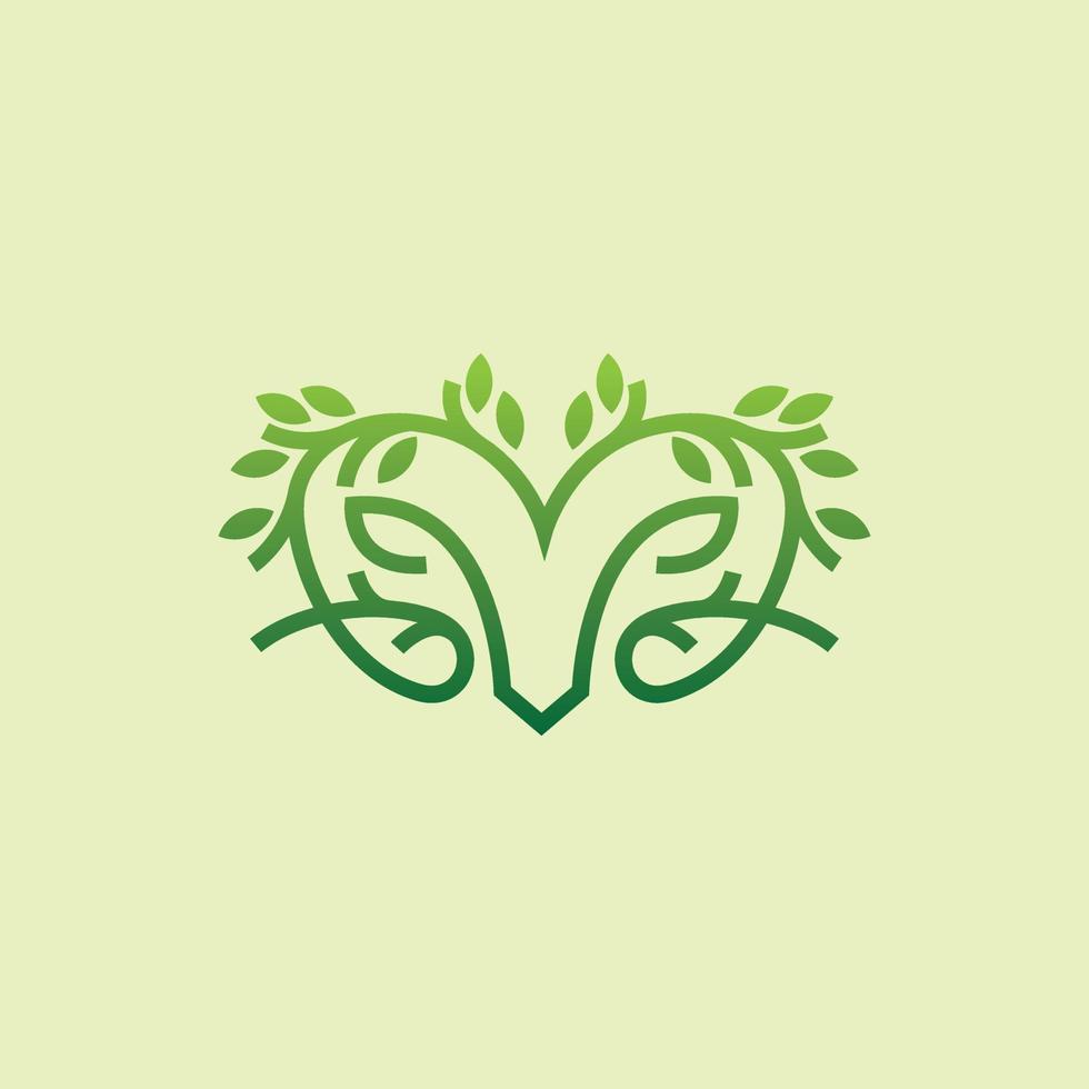 naturliga blad ram logotyp vektor