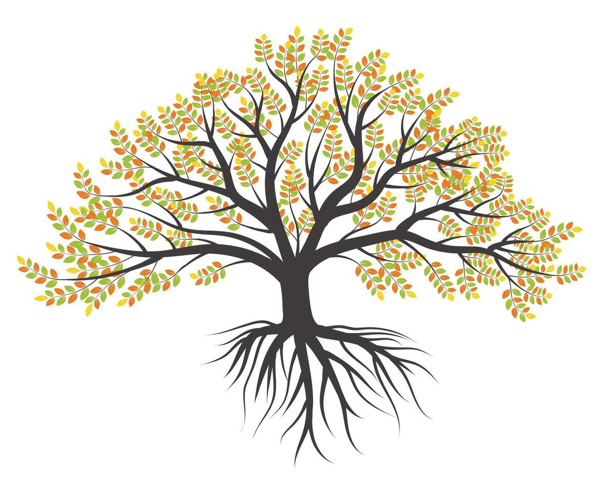 abstrakt färgrik träd ikon design. tillväxt och visdom logotyp design. grön träd ikon. vektor