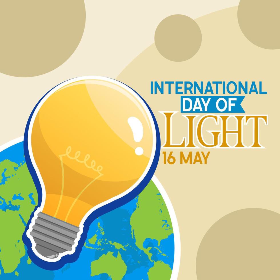 Banner International Tag von Licht gut zum International Tag von Licht Feier 16 kann das Bedeutung verwenden von Lampe im eben Karikatur Vorlage zum Hintergrund, Banner, Karte, Poster. vektor