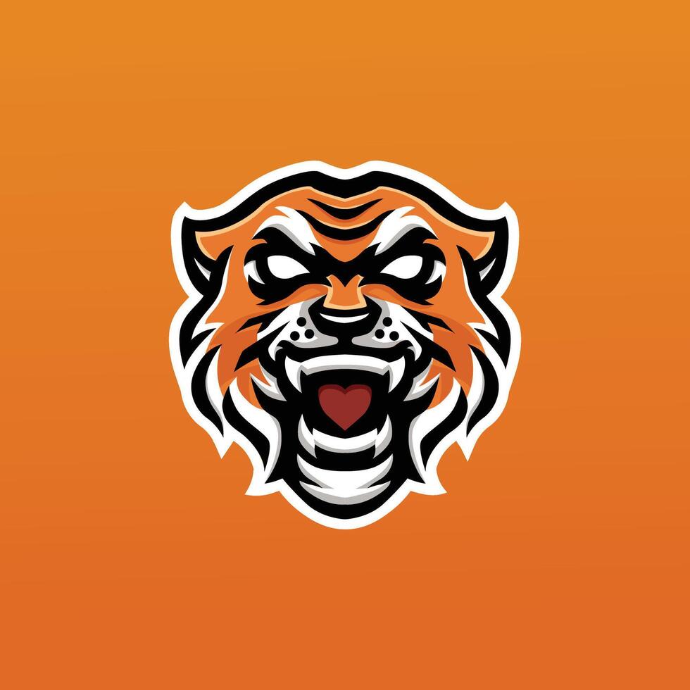 Tiger Kopf Maskottchen Esport Logo desig vektor