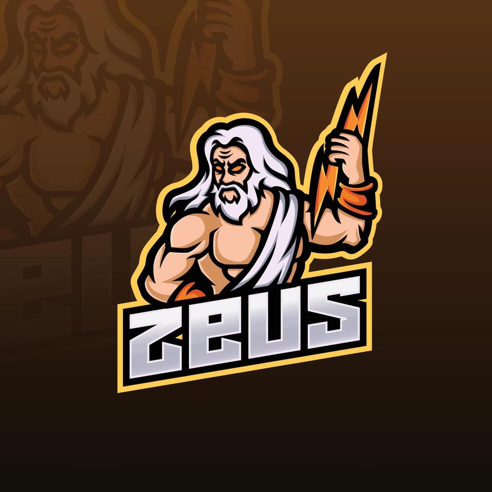 Zeus Maskottchen esport Logo-Design vektor