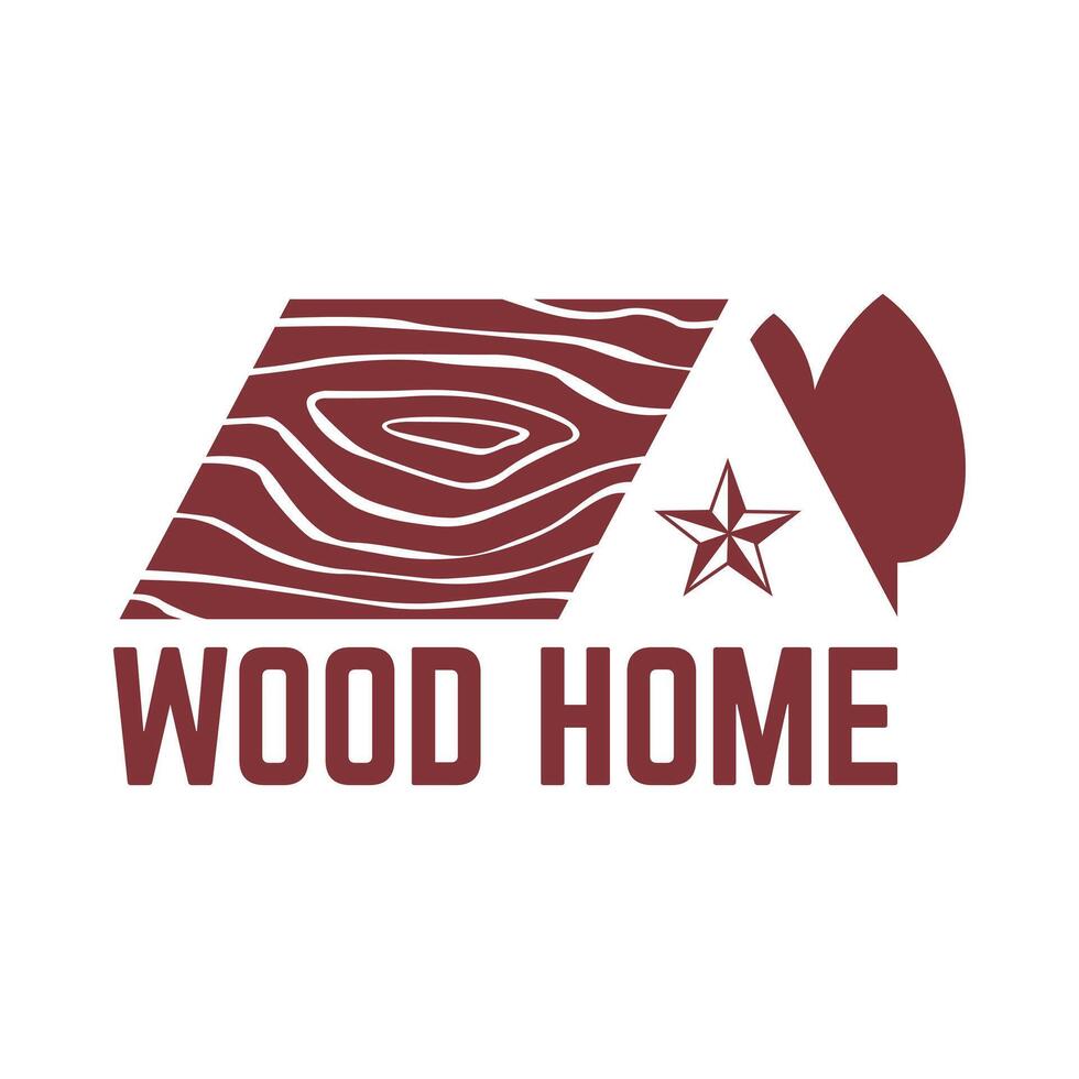 Holz Zuhause eben modern Logo vektor