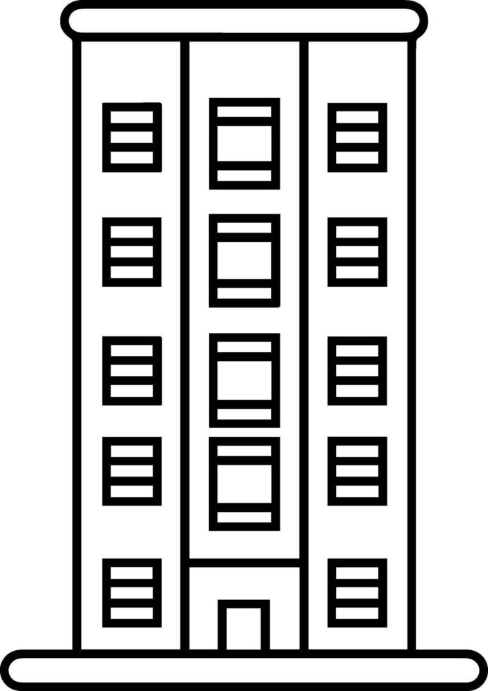Gebäude schwarz Linie Stil Illustration vektor