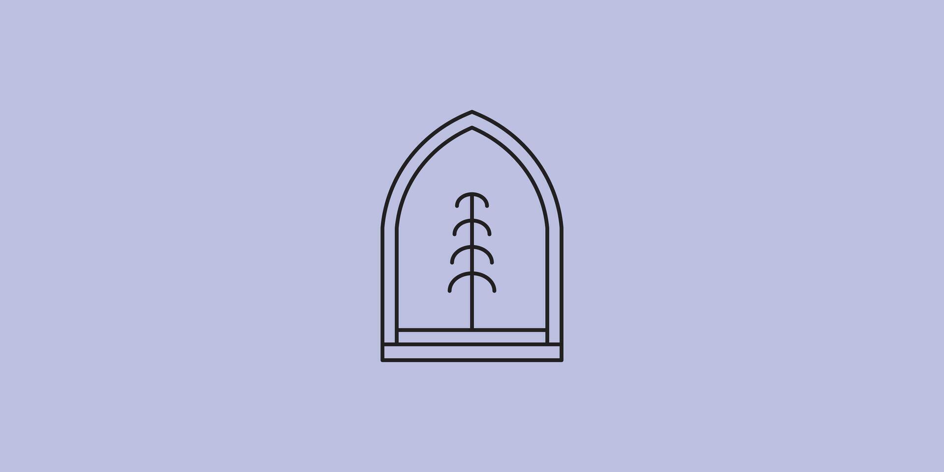 Logo Baum Linie minimalistisch einfach Logo Illustration Design vektor