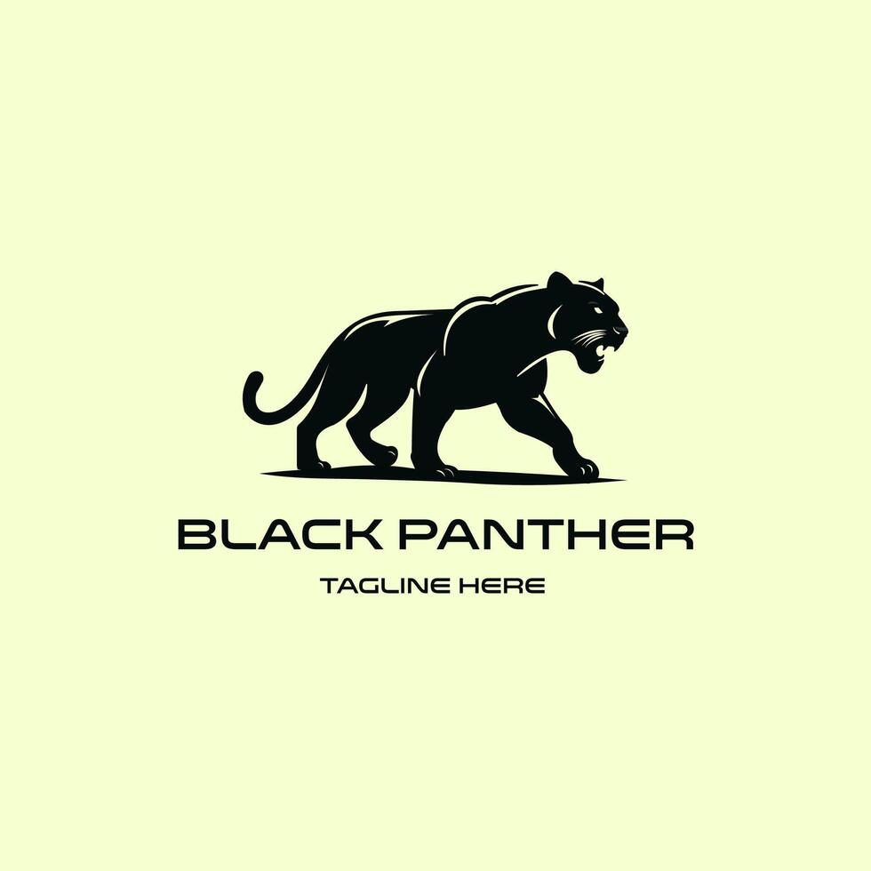 schwarz Panther Logo Vorlage Illustration Design Element isoliert auf Weiß Hintergrund vektor