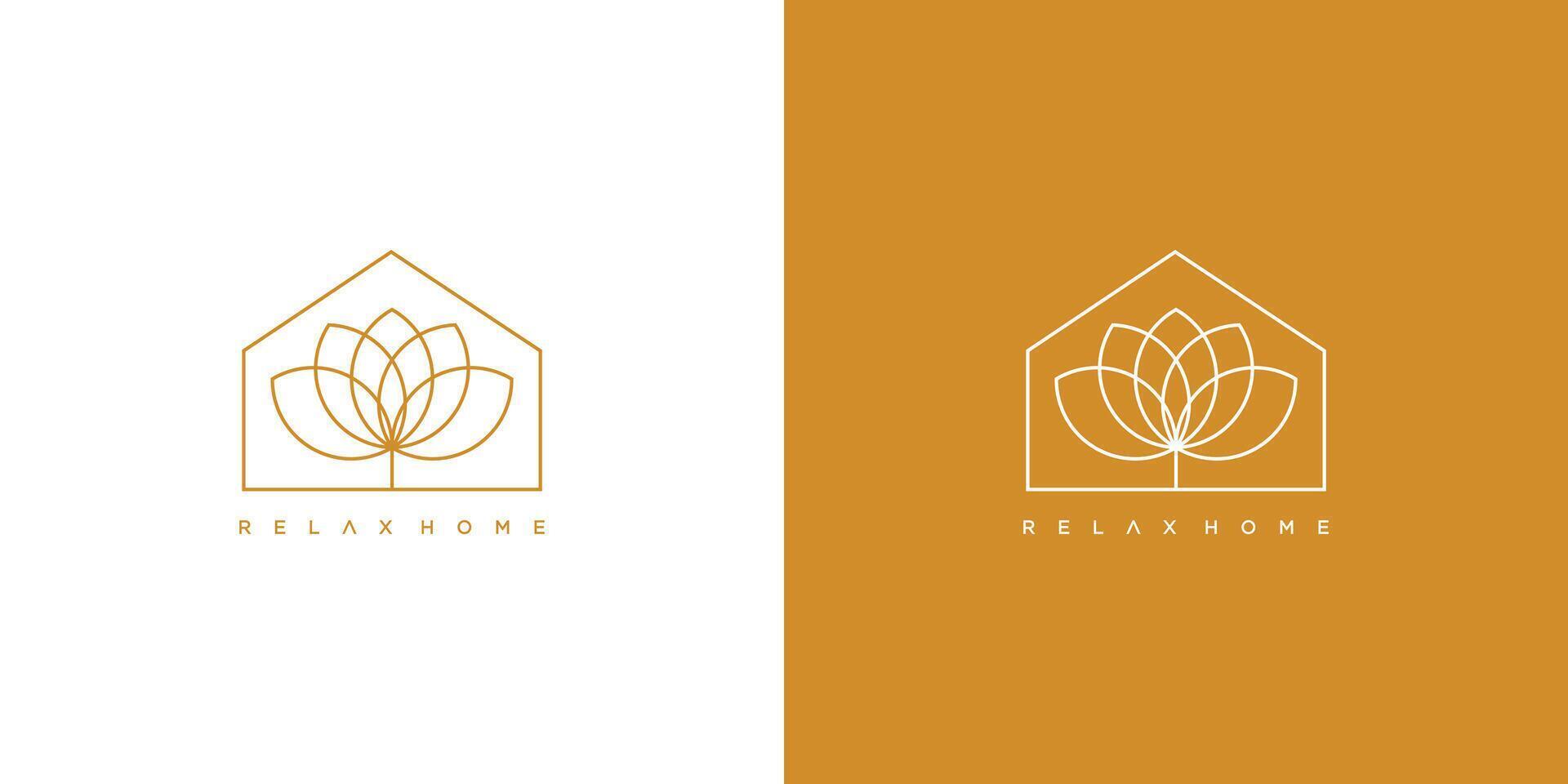 das entspannend Zuhause Logo Design ist einzigartig und luxuriös vektor